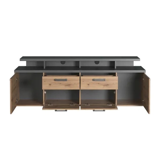 TV-Lowboard - B ca. 180 cm, Matera Nachbildung, Artisan Eiche Nachbildung