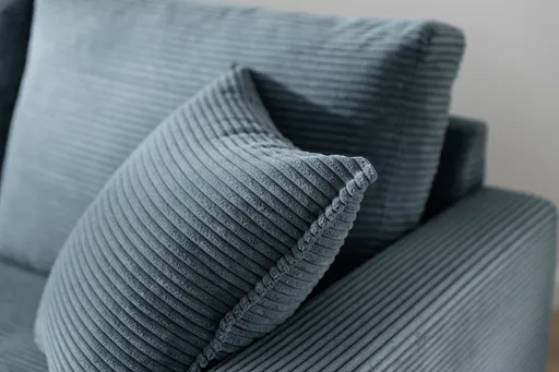 Ecksofa-  Ecke links, 3-Sitzer, Stoff, Petrol