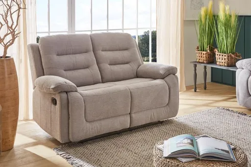 Sofa - 2-Sitzer, inkl. Relaxfunktion, Stoff, Grau