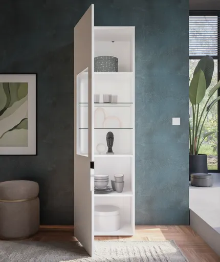 Vitrine - inkl.LED-Beleuchtung, Weiß