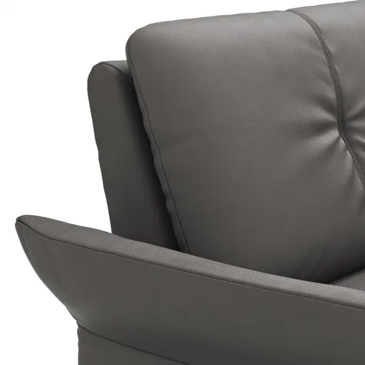 Sofa Tenero - 3-Sitzer inkl. Armlehne verstellbar, Leder, Anthrazit