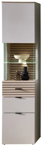 Vitrine - mit Beleuchtung, B ca. 45 cm, Kaschmir, Riva Eiche Nachbildung