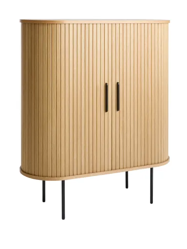Highboard - B ca. 100 cm, Eiche Furnier, Natur