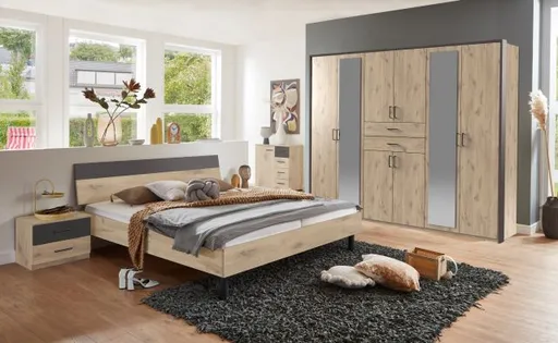 Drehtürenschrank- Eiche Dekor, Spiegel