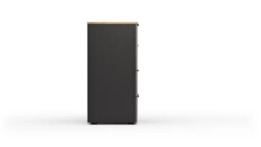 Kommode Colorado Beimöbel - BHT ca. 90x87x43 cm, Dunkelgrau, Griffe schwarz