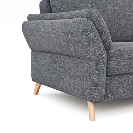 Ecksofa Stonington Style - 1-Sitzer mit Longchair rechts inkl. Relaxfunktion/Kopfteil verstellbar (motorisch), Stoff, Graphit