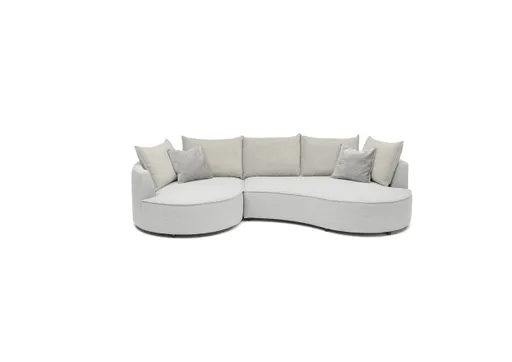 Ecksofa - Ecke links, 2-Sitzer, Stoff, Silberfarben