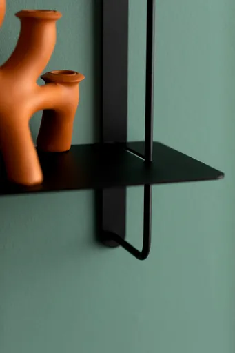 Wandregal Dagny - BHT ca. 60x85x18 cm, Metall, Schwarz