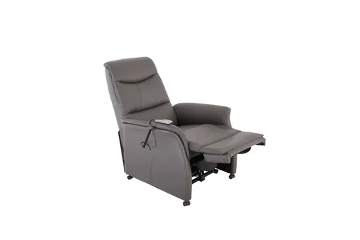 TV-Sessel MARIK - Relaxfunktion, Kopfteil verstellbar, Leder, Dunkelgrau