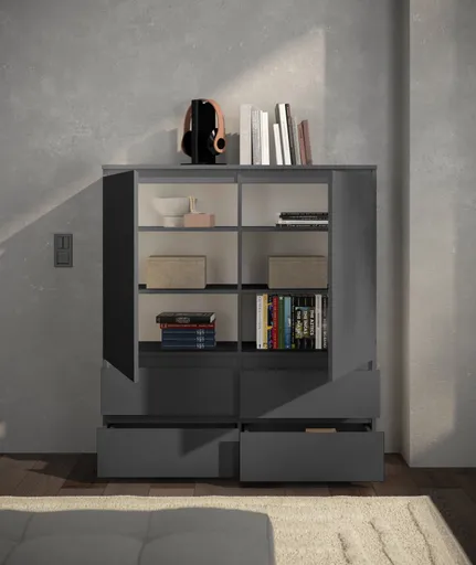 Highboard - B ca. 116 cm, Anthrazit