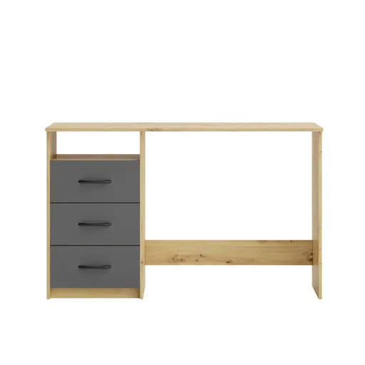 Schreibtisch - LB ca. 123x50 cm, Eiche Dekor, Anthrazit