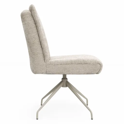 Stuhl Evania - Dreh und Relax-Funktion, hoher Rücken, Stoff, Ecru