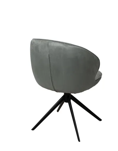 Stuhl MERRITH - drehbar, Stoff, Graublau