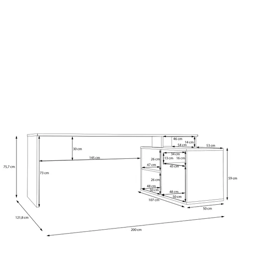 Schreibtisch FJODOR- LB ca. 200x75 cm, Sand