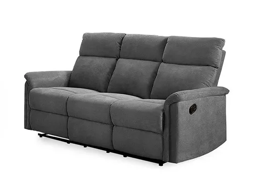 Sofa - 3-Sitzer, inkl. 2x Relaxverstellung, Stoff, Dunkelgrau