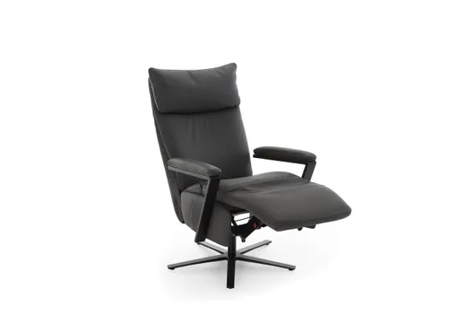Sessel - Größe L, Relaxfunktion, Leder Anthrazit