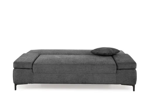 Sofa JEREMO - 2-Sitzer inkl. Schlaffunktion und Armlehnen verstellbar, Stoff, Dunkelgrau