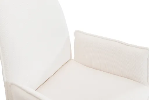 Armlehnstuhl - drehbar, Stoff, Weiß