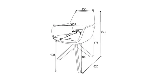 Armlehnstuhl MARIETTA - drehbar, Stoff, Hellbraun
