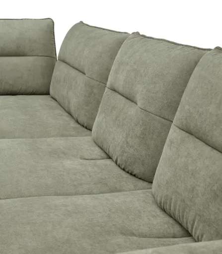 Ecksofa PAYTON - 2,5-Sitzer, Ecke rechts inkl. Rückenneigung, Armteilverstellung, Stoff, Dunkelgrün
