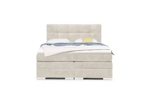 Boxspringbett SANDRIN I- Liegefläche ca. 180x200 cm, Stoff, Taupe, inkl. Stauraum