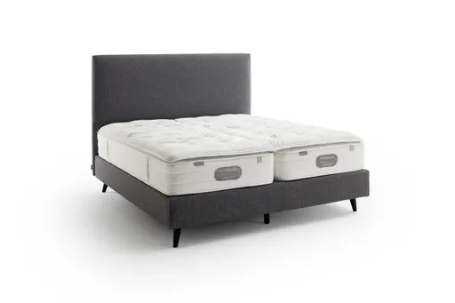 Boxspringbett Navelli 1 - Liegefläche ca. 180x200 cm, Stoff, Grau