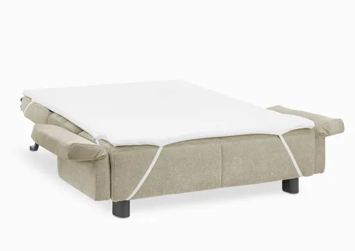 Faltsofa Easy - 2-Sitzer, ca. 140 cm inkl. Schlaffunktion/Topper/Armteil verstellbar, Stoff, Beige
