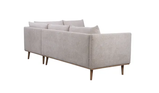 Ecksofa Mille - 2,5-Sitzer mit Ecke rechts, Stoff, Ecru