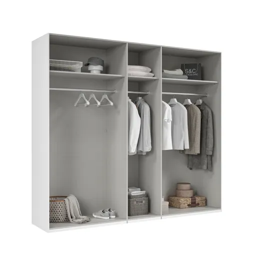 Drehtürenschrank- B ca. 250 cm, Weiß