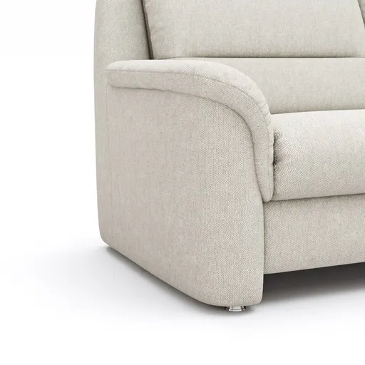 Ecksofa Cornella Classic - 2-Sitzer mit Ecke rechts, Stoff, Creme