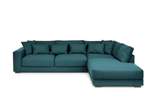 Ecksofa - 3-Sitzer, Ecke rechts, Stoff, Petrol