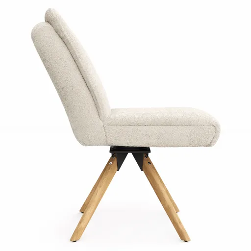 Stuhl Evania - Dreh und Relax-Funktion, hoher Rücken, Stoff, Creme