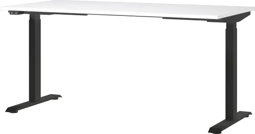 Schreibtisch GELI - höhenverstellbar, LB ca. 160x80 cm, Weiß, Schwarz
