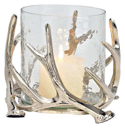 Windlicht - BHL ca. 20x17x20 cm, Silberfarben