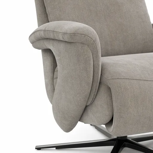Sessel Tulsa Relax - Größe L, inkl. Kopf-/Fußteil/Rückenlehne verstellbar, Stoff, Graubeige