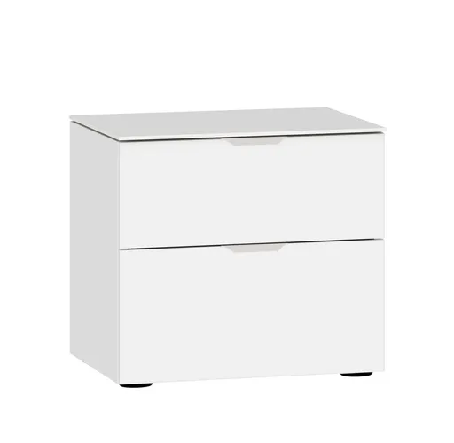 Nachtkommode JOIN IT- Glas, Weiß, Matt, Weiß