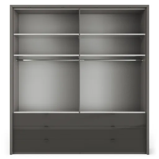 Drehtürenschrank Marbella - B. ca. 157cm, Korpus, Front Glas, Weiß