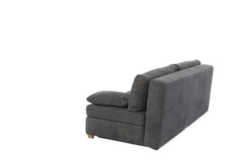 Sofa JELKO - 2-Sitzer inkl. Schlaffunktion mit Bettkasten, Stoff, Dunkelgrau