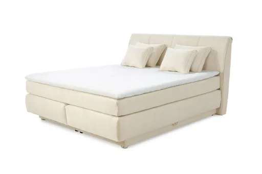 Boxspringbett JILLIAN MIX- Liegefläche ca. 180x200 cm, Stoff, Creme