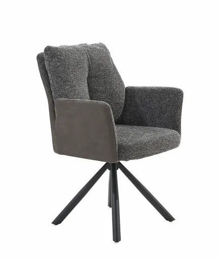 Armlehnstuhl - drehbar, Webstoff, Grau, Microfaser, Vintage grau