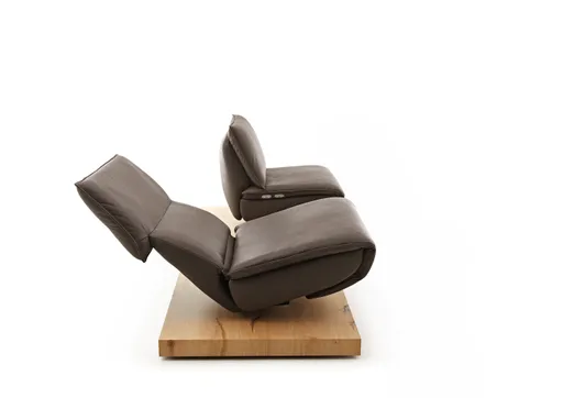 Sofa - 2-Sitzer, Relaxfunktion motorisch, Leder, Dunkelbraun