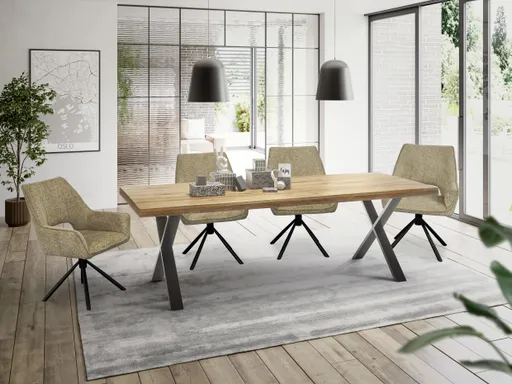 Armlehnstuhl MARESA - drehbar, Stoff, Braun