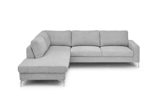 Ecksofa CALM 2.0 - Ecke links mit 2,5-Sitzer, Schlaffunktion mit Bettkasten, Stoff, Silbergrau