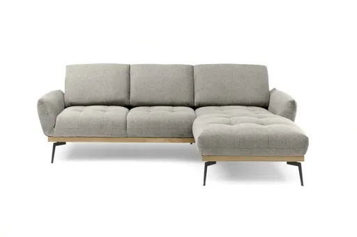 Ecksofa EDDIE - 2-Sitzer, Ecke rechts inkl. Rückenverstellungen, Stoff, Taupe