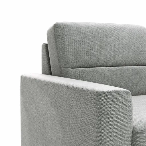 Ecksofa Merlos H - 2,5-Sitzer mit Longchair rechts inkl. Relaxfunktion (motorisch), Stoff, Grau