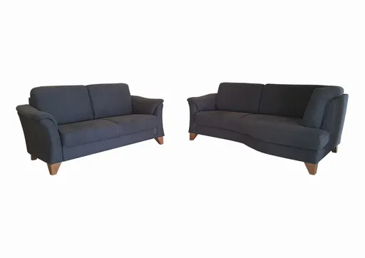 Sofa - 3-Sitzer mit geschwungener Sitzfläche, Stoff, Anthrazit
