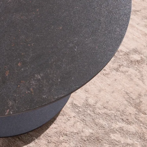 Couchtisch Camas - LBH ca. 75x75x42 cm, Keramik, Schwarz