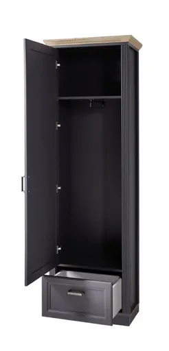 Garderobenschrank - B ca. 65 cm, Graphit, Artisan Eiche Nachbildung