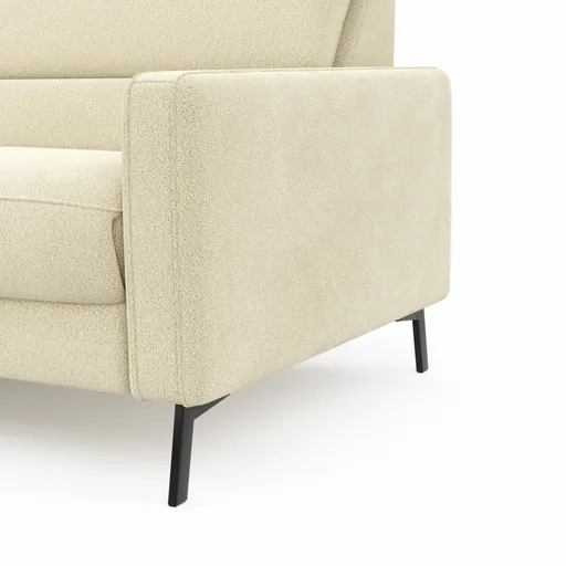 Ecksofa Valera - Ecke mit 3-Sitzer rechts inkl. Rückenlehne verstellbar, Stoff, Natur