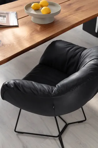 Dinnerchair Sevano - Leder, Anthrazit